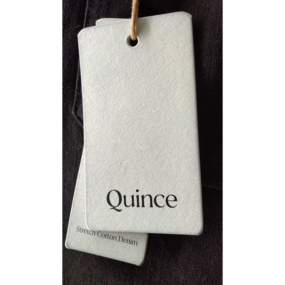 Quince Women Bella Stretch Patch Pocket Wide Leg Jeans Black 26 - Picture 3 of 3